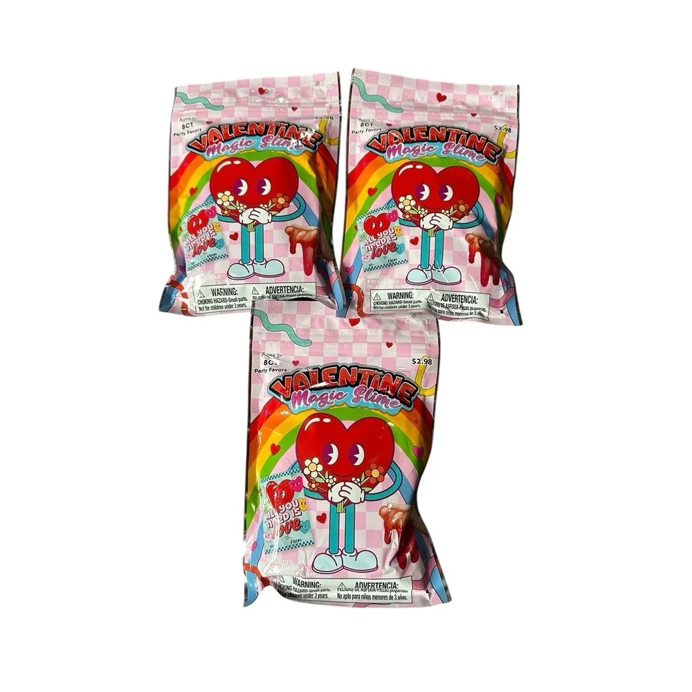 3 packs valentine slime 3 packs 8 count each 24 total resealable giftable bags